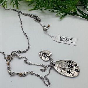 J. Jill Silver Tone Floral Pendant Necklace (BR1313/3)